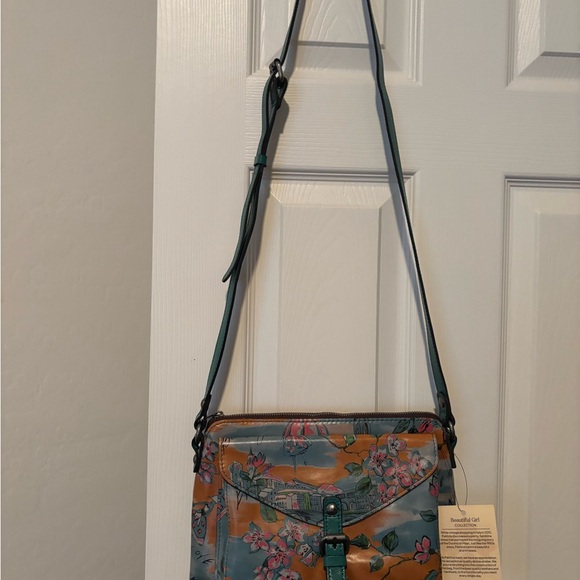 NWT Patricia Nash “Beautiful Girl”Crossbody Bag - Blue and Orange. Avellino bag - Picture 2 of 7
